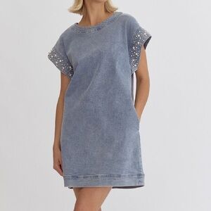Entro Denim Dress with Cuff Detail